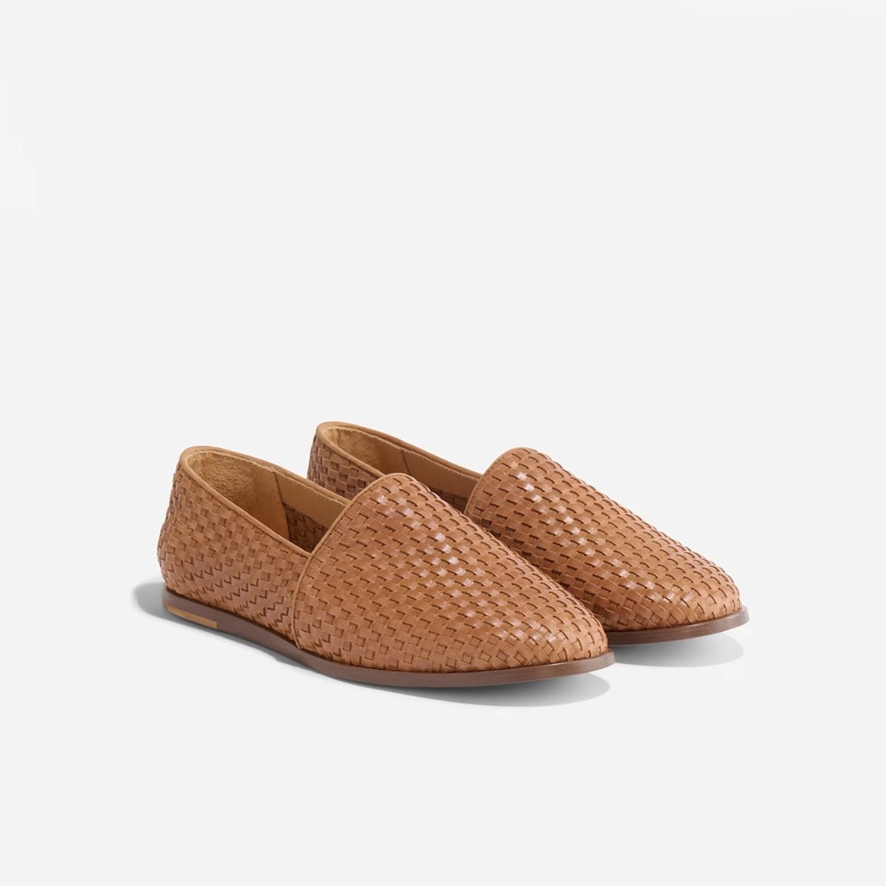 Nisolo Woven Slip-On Loafers in Tan Brown